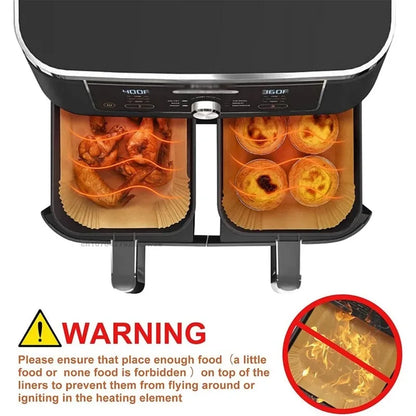 Air Fryer Cooking Baking Paper for Ninja Dual XL Foodi AF300 AF400 AF451 Disposable Paper Liner Mold Grill Accessories