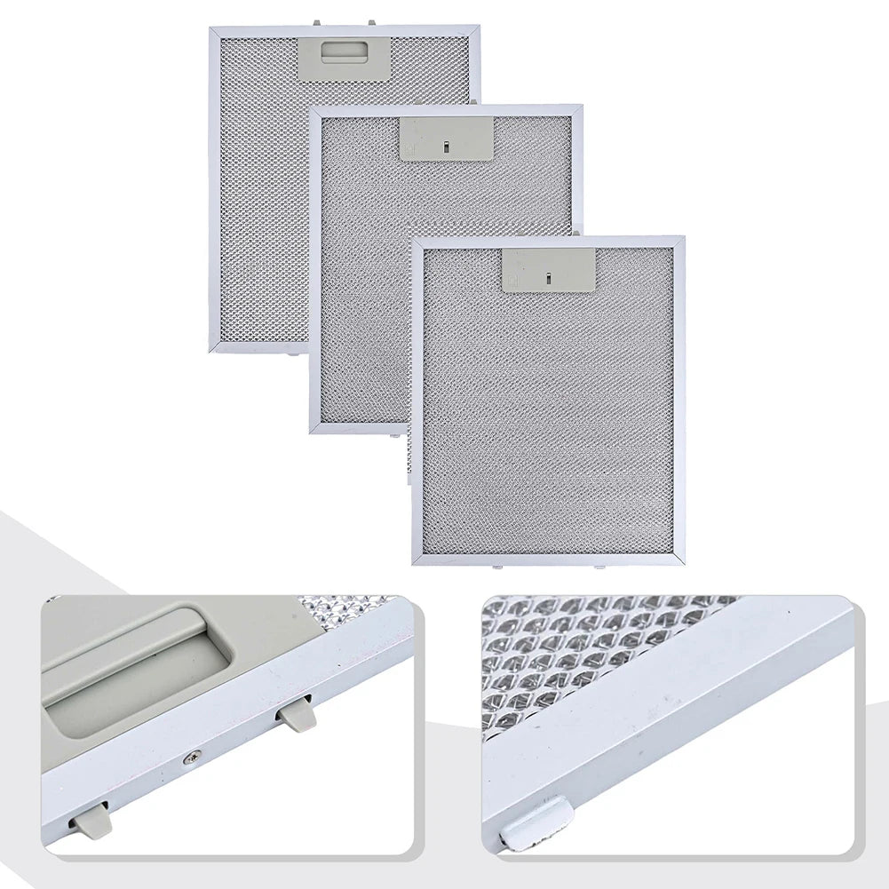 3pcs 300x250mm Range Hood Grease Filters Aluminium Replacement For Rangemaster Cooker Hood Extractor Fan