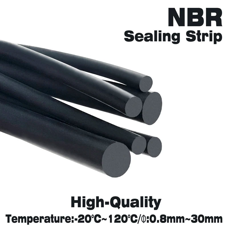 NBR Black Nitrilerubber Strip Seal Dia 0.8~10 mm Nitrile Sealing Rope Solid Round Strip