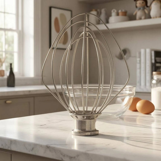 Balloon Whisk Attachment Stainless Steel Wire Whisk Attachment Egg Beater Whip Mixer 4.5 Qt Compatible Kitchen Tool Silver Metal