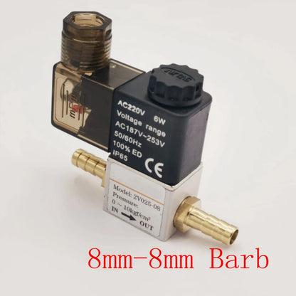 12V 24V 220V Pneumatic Electric Solenoid Valve 2 Position 2 Port Normally Closed Air Magnetic Valve 6mm 8mm Hose Barb Connection