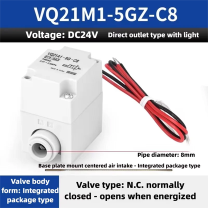 2 Way Plastic Pneumatic Solenoid Valve VQ21A1-5G/5GZ-C6/C8 2 Position 2 Port Air Control Valve