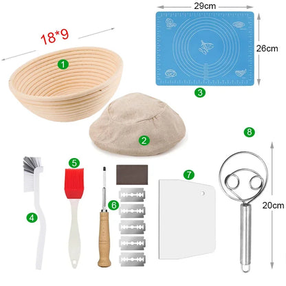 5/8pcs Bread Banneton Proofing Basket Natural Rattan Wicker Oval Round Dough Sourdough Baskets Cane Baking Fermentation