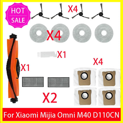 For ( Compatible with Xiaomi Mijia M40 ) D110CN Vacuum Parts Main Tricut Roller Side Brush Hepa Filter Mop Cloth Dust Bag Accessories