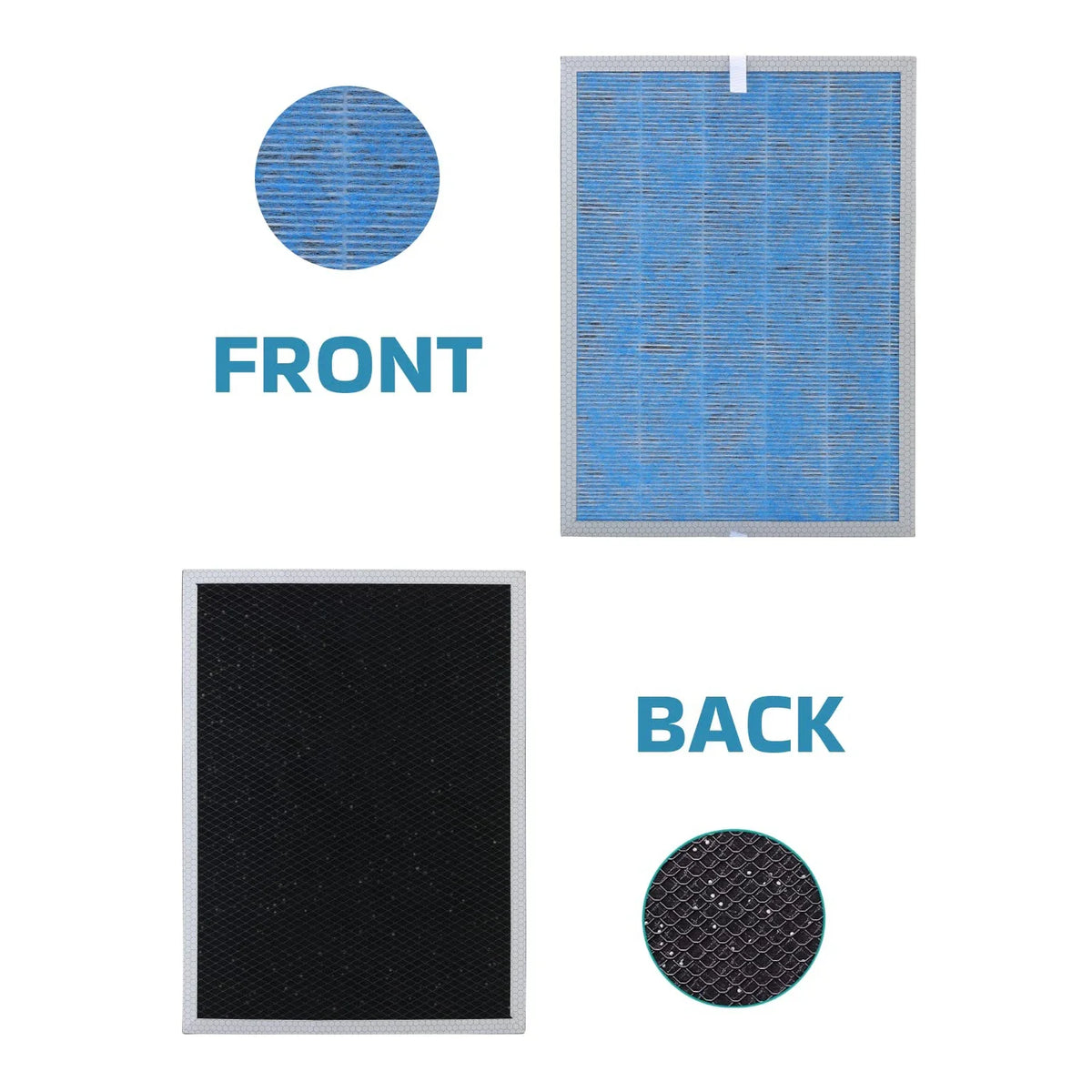 MSA3/MSA3S True HEPA Filter Replacement Compatible with Membrane Solutions MSA3 and MSA3S Air Purifier Upgraded 4-in-1 H13 True