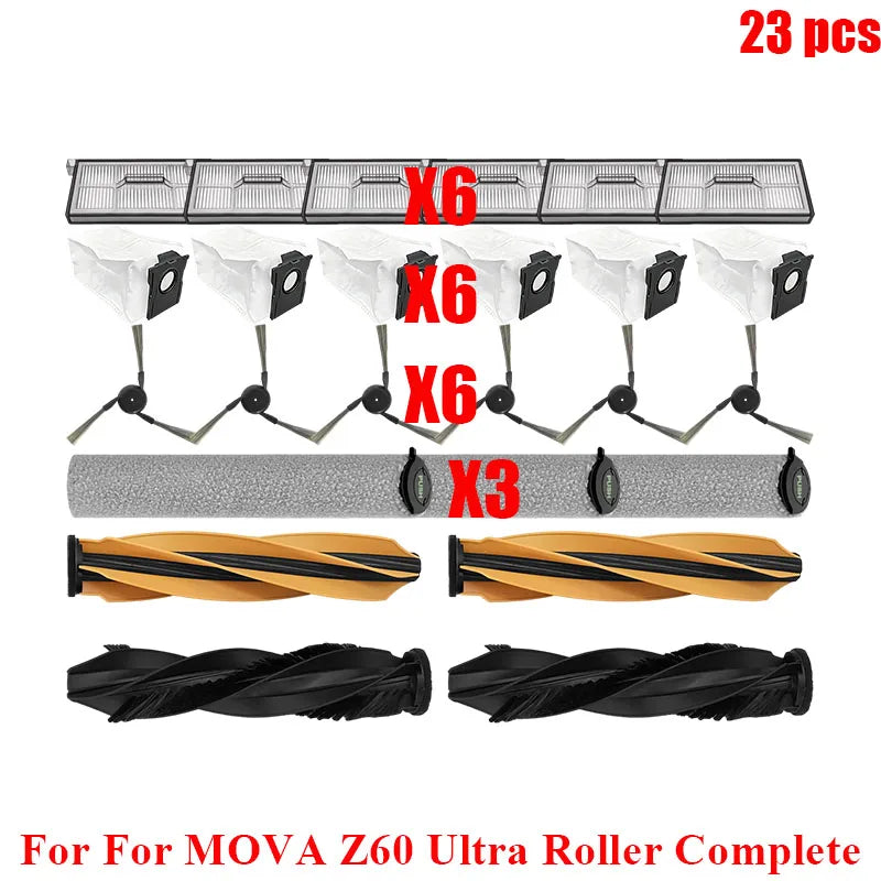 Accessories For MOVA Z60 Ultra Roller Complete/ Z60 Ultra Roller SA/ Trouver Z60 Ultra Parts Main Side Brush Mop Dust Bag Filter