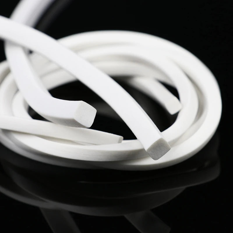 1–10M Silicone Sealing Strip White Square Trim Seal Gasket Silicon Rubber For Windows Doors Silicone Foaming Sponge Strips