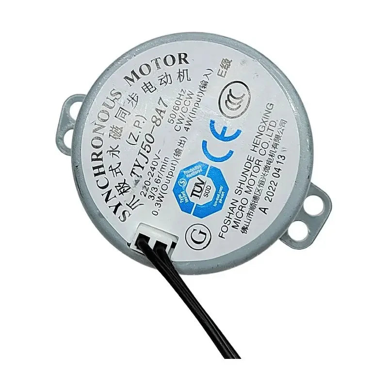 TYJ50-8A7 AC 220V-240V 2.5/3r/min 4/5rp CW CCW 50/60Hz 4W Claw Pole Permanent Magnet Synchronous Motor Electric Fan Shaking Head