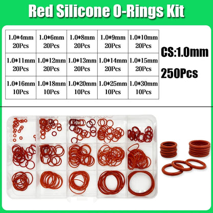 Silicone Red O Ring VMQ ORing Sealing Washer High Temperature Car Automotive Conditioner Plumbing Gaske