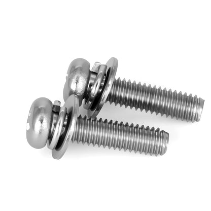 M2 M2.5 M3 M4 M5 M6M8 316 Stainless Steel Cross Round Head Three Combination Screws Optional Corrosion-Resistant Hardware Screws