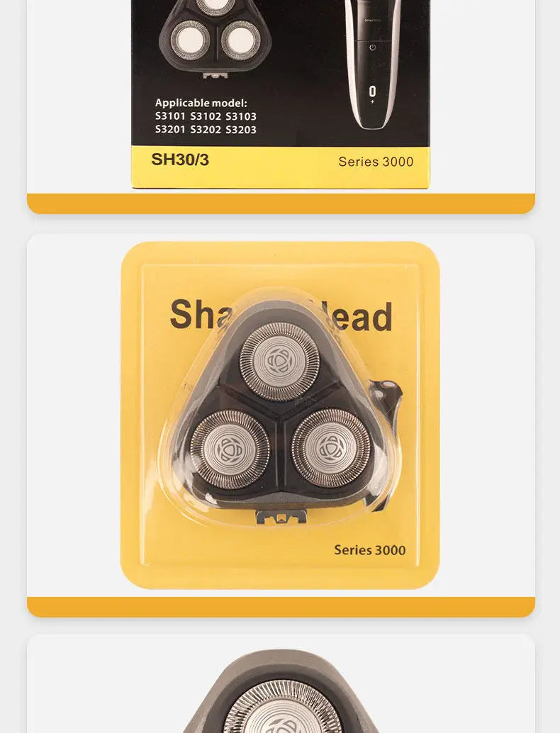 Replacement Shaver Heads Compatible with Philips S3000 Series - Fits S3101, S3102, S3103, S3201, S3202, S3203