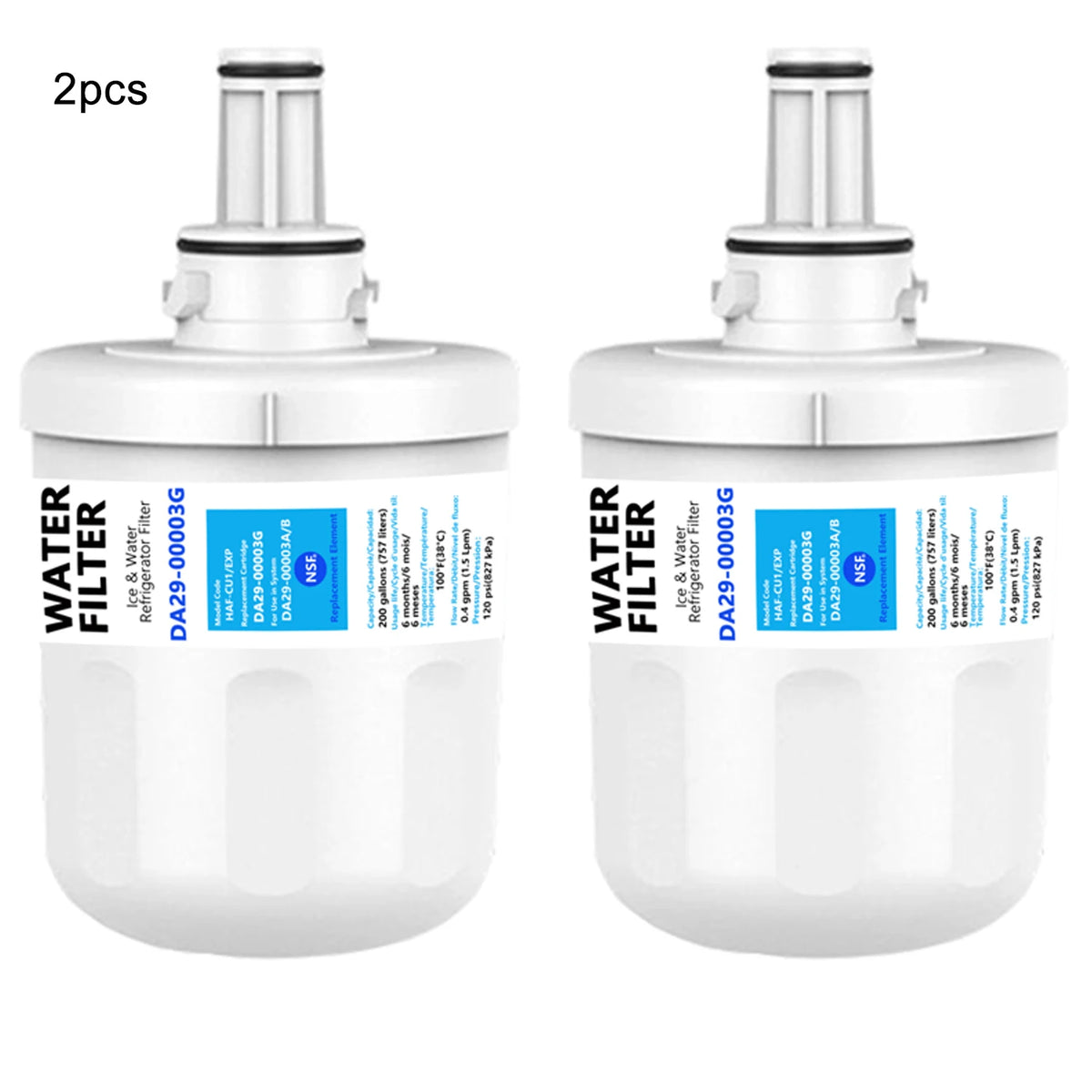 Replacement Refrigerator Water Filter Compatible with Samsung DA29-00003G / DA29-00003B / DA29-00003A / HAFCU1