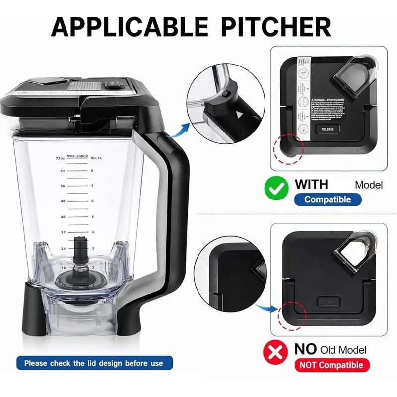 Hot Sale-For Ninja Blender Replacement Pitcher Replacement Parts For Ninja Blender 72Oz Blender Replacement