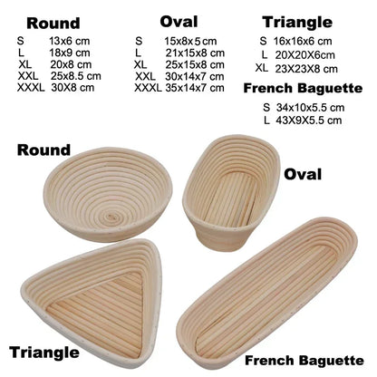 5/8pcs Bread Banneton Proofing Basket Natural Rattan Wicker Oval Round Dough Sourdough Baskets Cane Baking Fermentation