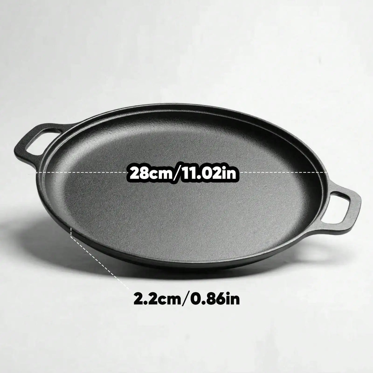 LugoBox 1pc Cast Iron Grill Pan, Pre-Seasoned 11.02 Inch Skillet With Dual Large Loop Handles, Kitchen Gadgets For Pizza Lovers Kitchen Accessories Kitchen Accessories
