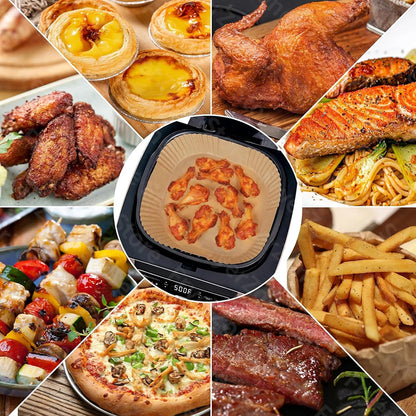 Disposable Air Fryer Parchment Liner for Ninja AG301 Grill/AF141 Pro 4-in-1, Square Air Fryer Sheet for 5-8 Qt Ninja Foodi Grill