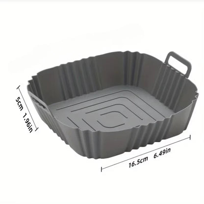 1pc of 16cm silicone air fryer oven baking plate pizza fried chicken silicone basket reusable air fryer liner accessory