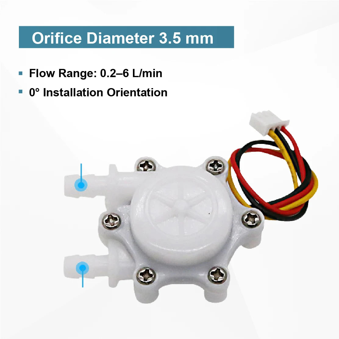 Hall Pulse Water Flow Sensor DC3.5-24V Low Flow Meter 7mm Hose 0.1-6L Min Flowmeter for Water Purifier Coffee Machine