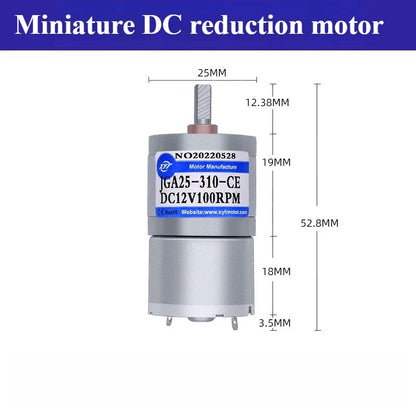 JGA25-310 Micro Gear DC Gear Motor Low High Speed Adjustable Speed 6v12v Small Motor