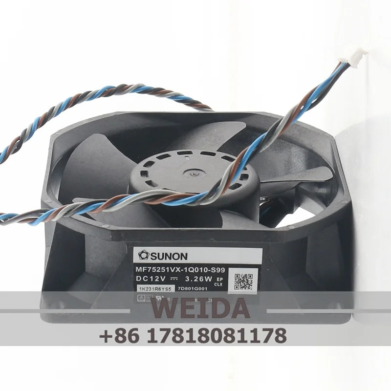 SUNON MF75251VX-1Q010-S99 DC12V 3.26W 7525 75X75X25MM Temperature-Controlled Projector Fan