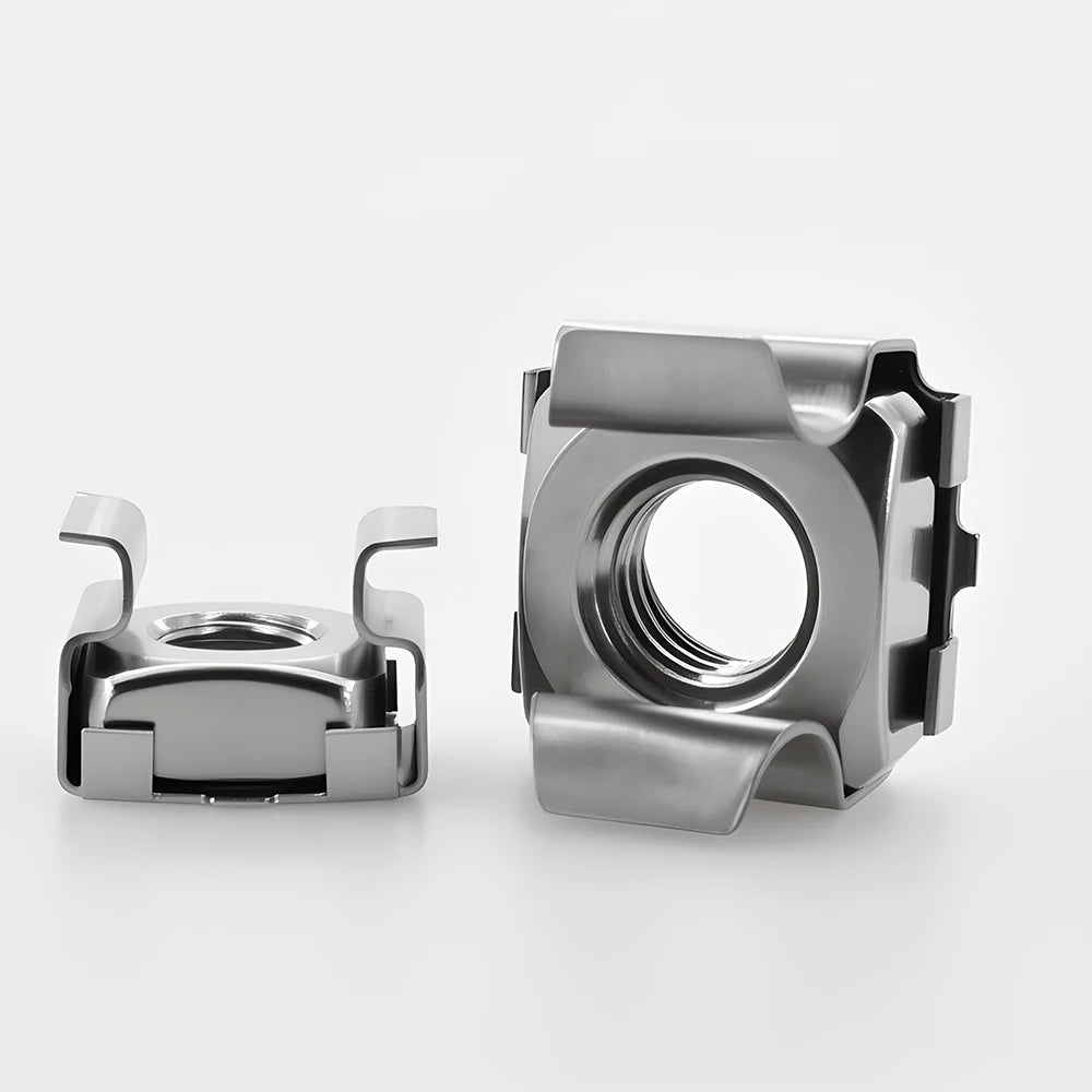 304 Stainless Steel Card Cage Nuts Quartet Floating Nuts Square Snap-In Nut for Rack Mount Server Cabinet 5pcs-10pcs M4 M5 M6 M8