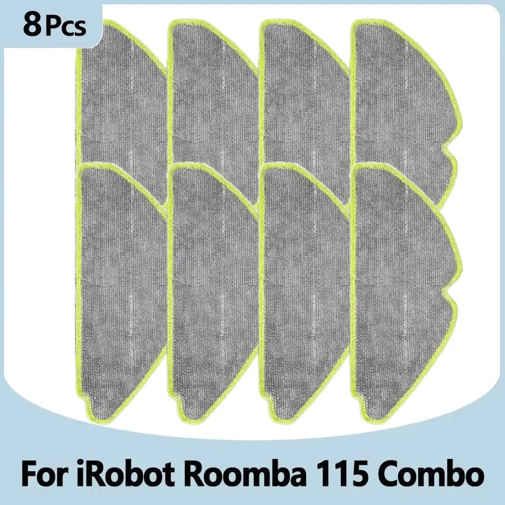 Compatible with IRobot Roomba 115 Combo/115 Combo+ Vacuum Cleaner Replacement Parts Main Roller Brush Side Brush Filter Mop Pad Dust Bag