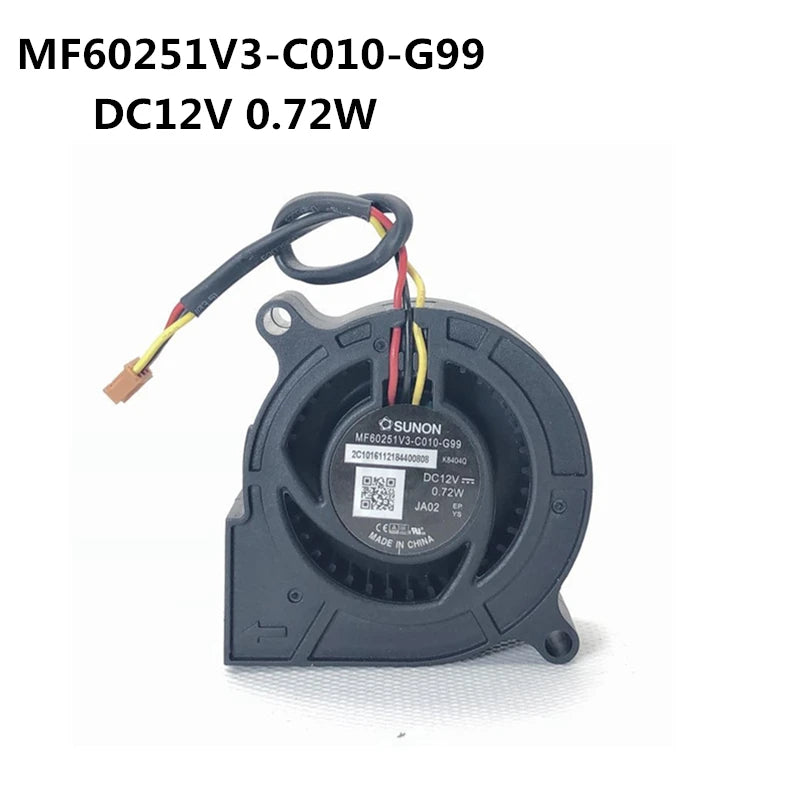 For SUNON MF60251V3-C010-G99 DC12V 0.72W 6cm 6025 3-wire projector blower fan