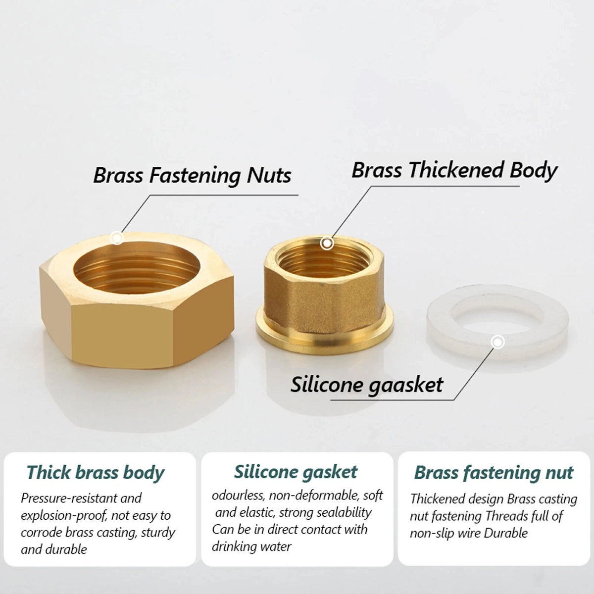 Brass Pipe Fittings Water Meter Pump Union Adapters Male/female Threaded 1/2" 3/4" 1" 1-1/2" Bsp Pipe Fitting With Seal Washer