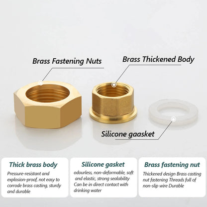Brass Pipe Fittings Water Meter Pump Union Adapters Male/female Threaded 1/2" 3/4" 1" 1-1/2" Bsp Pipe Fitting With Seal Washer