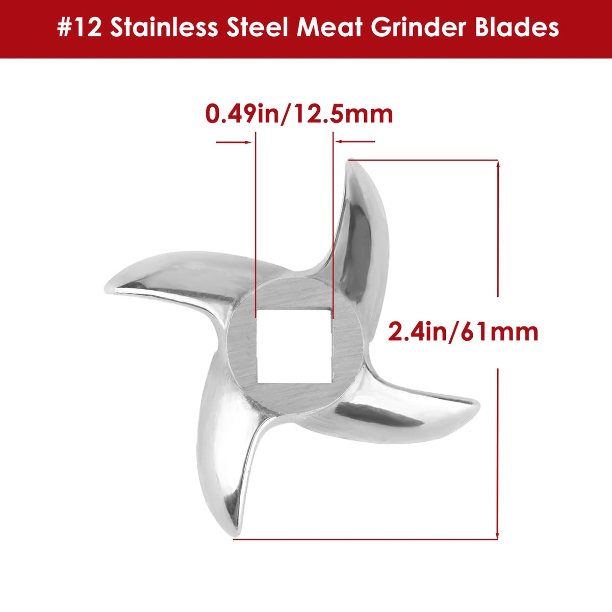 1Pcs/2 Pcs #12 Meat Grinder Blade Stainless Steel Knife Cutter Replacement for Grinders
