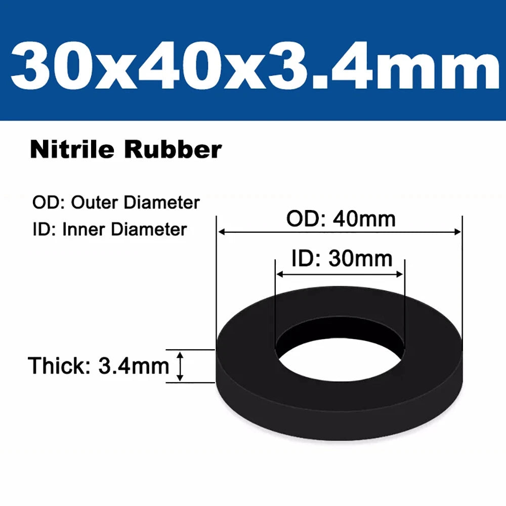 BSP NBR Rubber Washer 1/8" 1/4" 3/8" 1/2" 3/4"-2" Nitrile Hose Gasket Thick 1.4-3.5mm for Washing Machine Shower