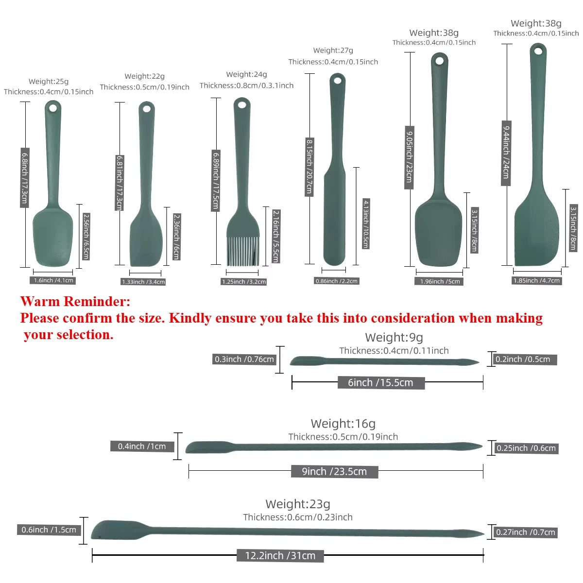 6/9 Pieces Silicone Bakeware Spatula Set Non Stick Heat Resistant Spatulas Cooking Kitchen Essentials Baking Tools