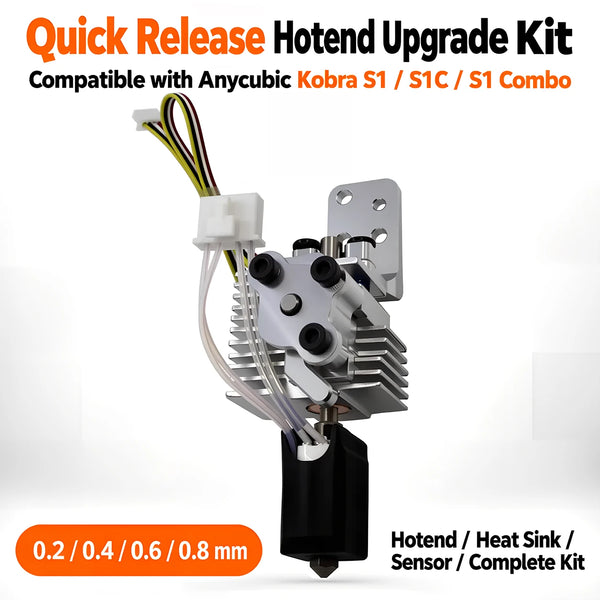 Quick Release Hotend Upgrade Kit Compatible with Anycubic Kobra S1 S1C Combo Aluminum Heat Sink Sensor Replacement Parts