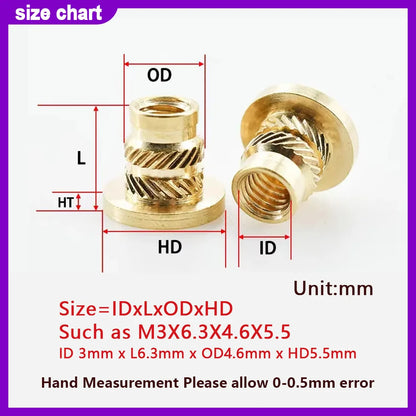 Flange Insert Nut Iron Tip Soldering Brass Thread Embedded Kit Heat Insertion Tool 3D Printer Accessories M2 M2.5 M3 M4 M5 M6M8