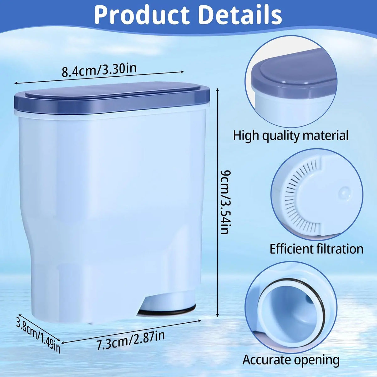 1/2/3/4/6pcs Coffee Machine Water Filter Parts Compatible with Philips Aqua Clean CA6903/10, CA6903/22, Compatible with Saeco and Philips
