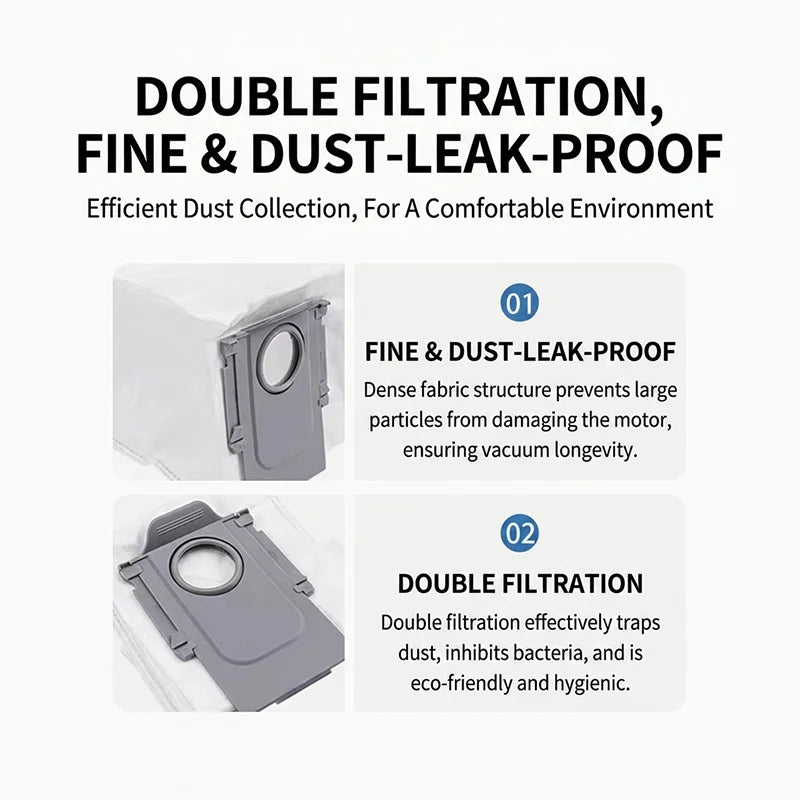Compatible with Roborock Q Revo MaxV/Q Revo S/Q Revo Pro Robot Vacuums Cleaner Accessory Dust Bag Main Side Brush HEPA Filter Mop Cloths Spa