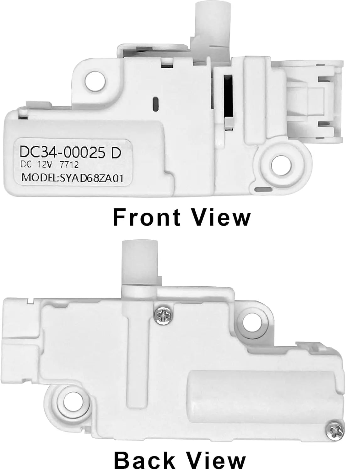 DC34-00025D Washer Washing Machine Door Lock Switch Replacement Compatible with Samsung WW90K74150OX/WW90K74150SC/WW90K74150O DC 12V