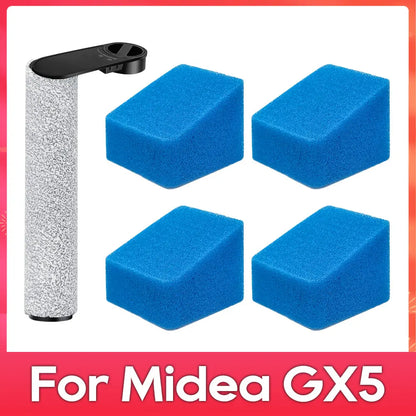 Compatible with (Midea GX5 / JONR ED12 ) Robot Vacuum Cleaner Accessories Parts Replacement Kit Roller Soft Brush Filter
