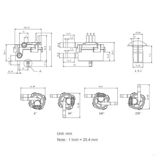 Y3NB 5-18V 6mm 6mm Outer Diameter Hall Flowmeter for Coffee Machine Hot Water Purifier