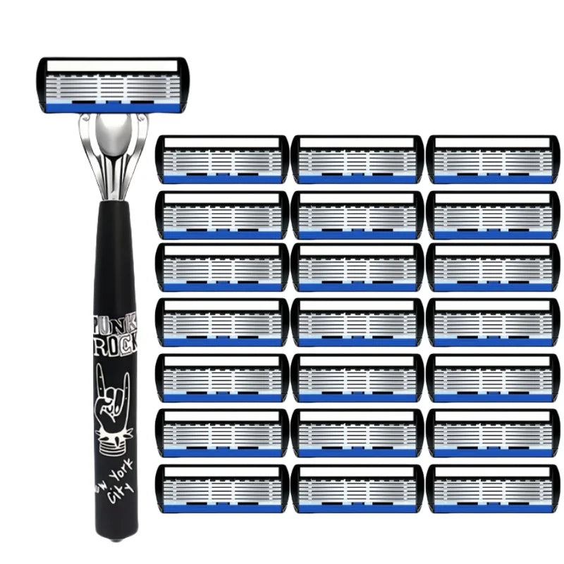 Manual Razor with Six-Layer Blades