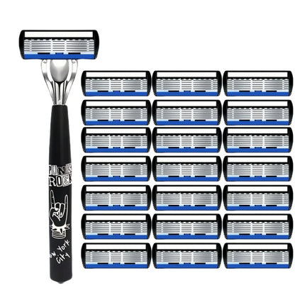 Manual Razor with Six-Layer Blades