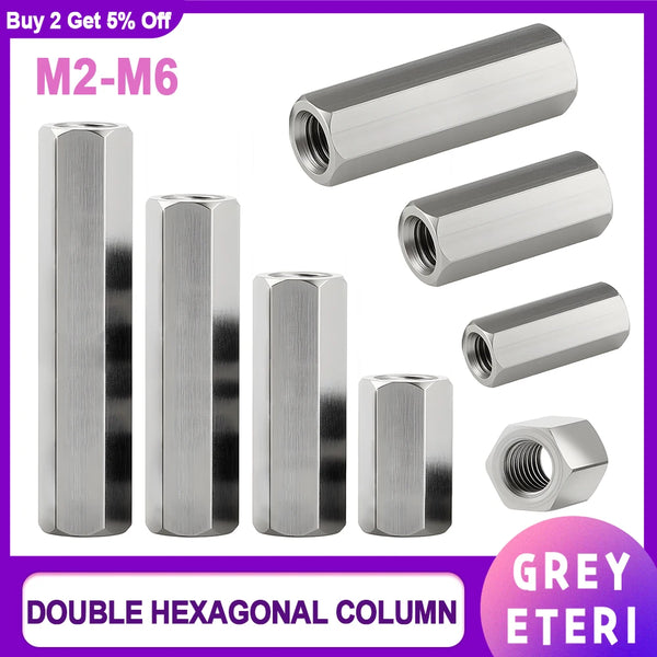 304 Stainless Steel Motherboard PCB Standoff Hexagon Spacer Bolt Female-Female Threaded Pillar Screw Spacer M2 M2.5 M3 M4 M5 M6