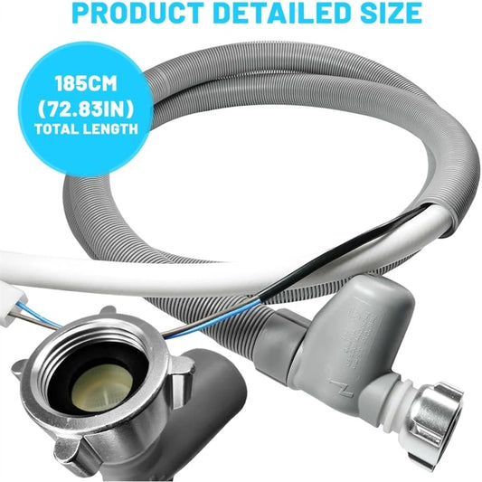 For Dishwasher 1.85M Inlet Hose Aquastop Water Hose For Dishwasher& Washing Machine With Water Stop, 3/4 Inch-A77G