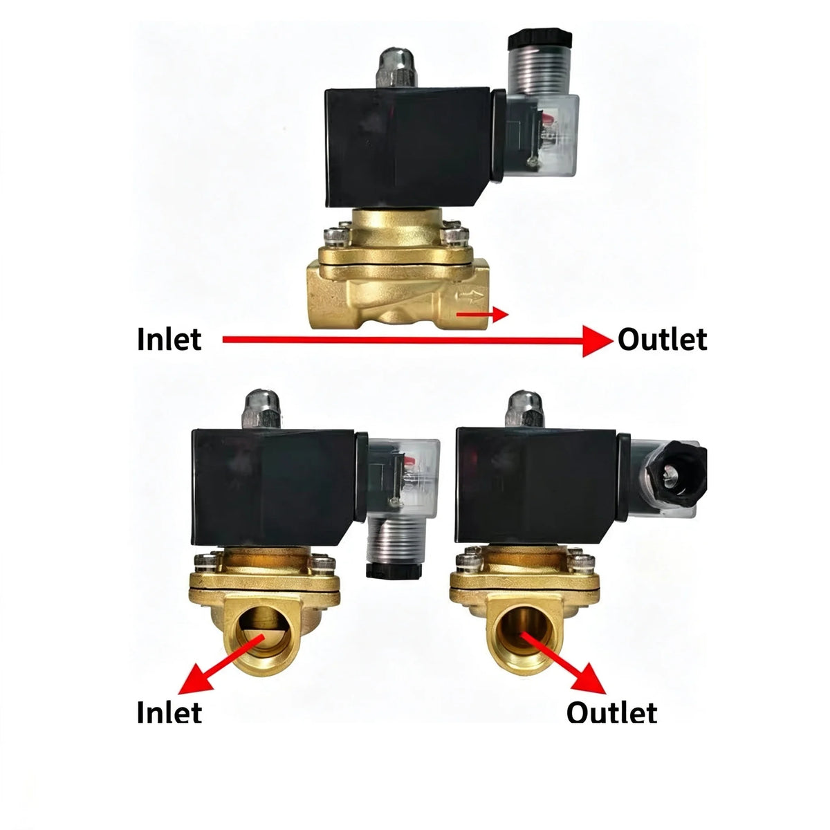 Solenoid Valve IP65 for Water Oil Air 12V/24V/220V/110V 1/4" 1/2" 3/4" 1" 1-1/4" 1-1/2" 2" Normally Closed Brass Water Valve