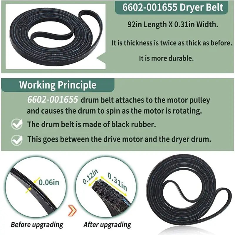 [B25B Dryer Repair Kit Includes DC97-16782A Dryer Roller Includes 6602-001655 Dryer Belt For Dryer