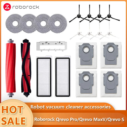 Compatible with Roborock Q Revo MaxV/Q Revo S/Q Revo Pro Robot Vacuums Cleaner Accessory Dust Bag Main Side Brush HEPA Filter Mop Cloths Spa