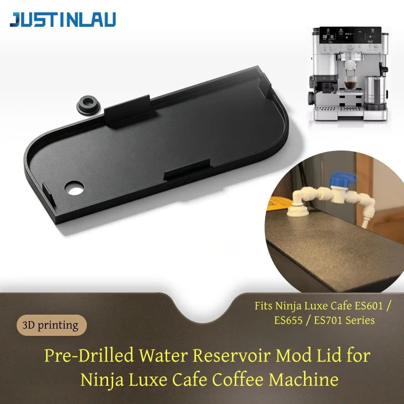 JUSTINLAU 3D Printed Water Reservoir Modification Lid with Hole for Ninja Luxe Cafe ES601/ES655/ES701 Coffee Maker Barista Tools