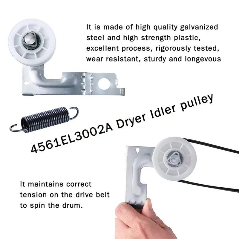 ESSENTIALS Dryer Roller Kit Compatible with Kenmore Dryers- Includes Drum Roller Assembly, Belt& Idler Pulley Repair Replacement Parts