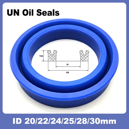 5/10PCS Blue UN Oil Seals ID 20/22/24/25/28/30mm PU Polyurethane Hydraulic Radial Shaft Piston Rod U Lip O Ring Sealing Gaskets