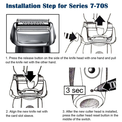 70B / 70S Replacement Shaver Heads Compatible with Braun Series 7